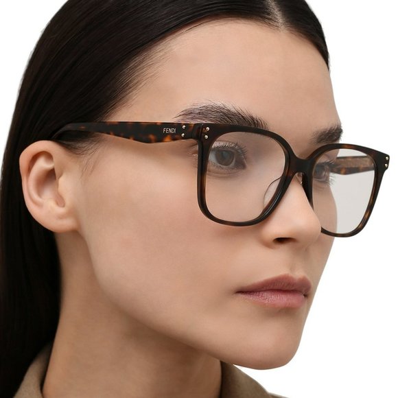Fendi FE50004I 052 Eyeglasses Havana Square Women FE 50004I - Picture 6 of 13